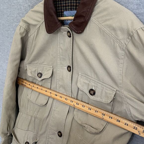 Kings Bay Leather Collared Chore Jacket Womens M Hunting Safari Barn Utility Vtg - Picture 11 of 16